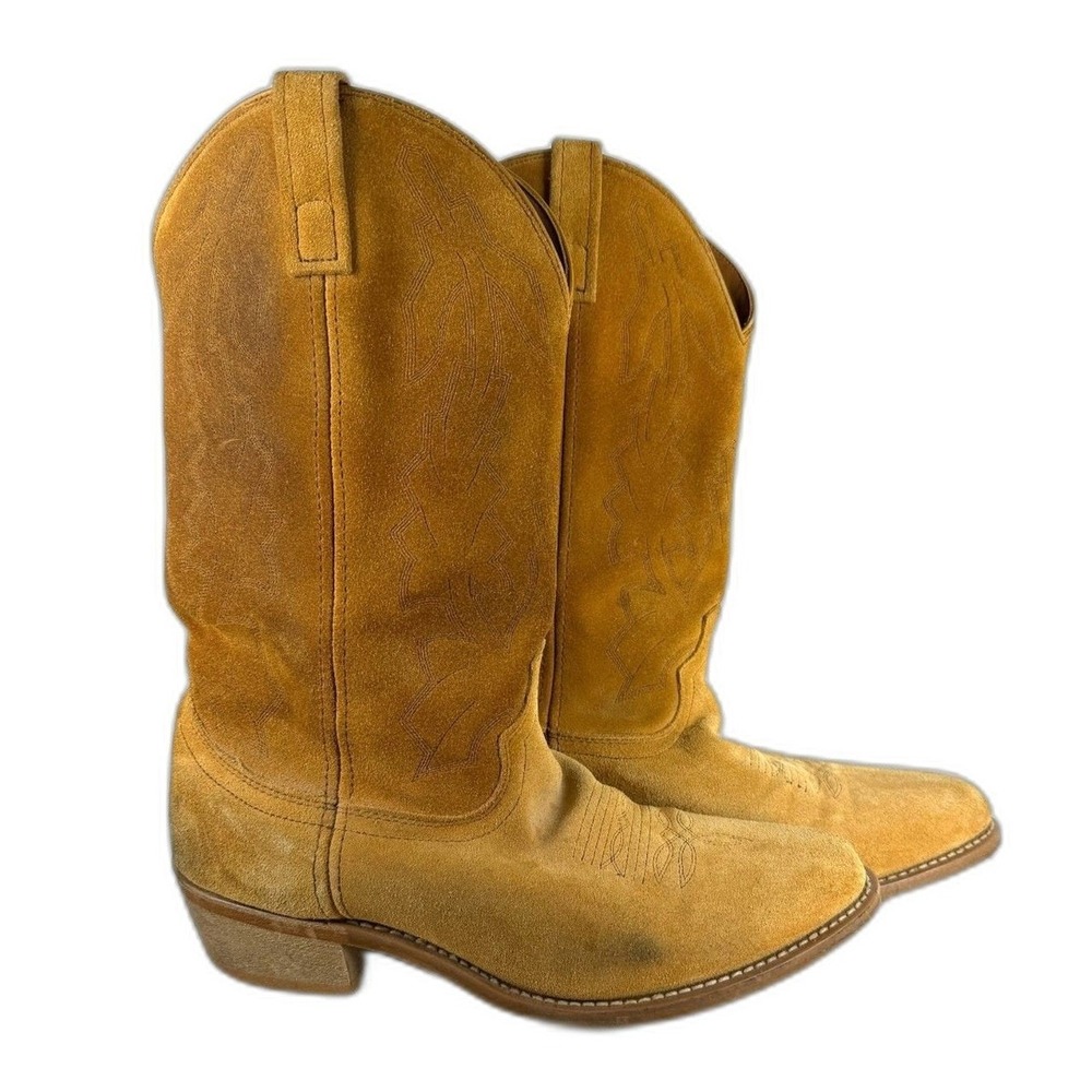 Vintage Laredo Cowboy Boot Mens 10.5 Extra Wide Drew 68216 Tan Suede Western EW